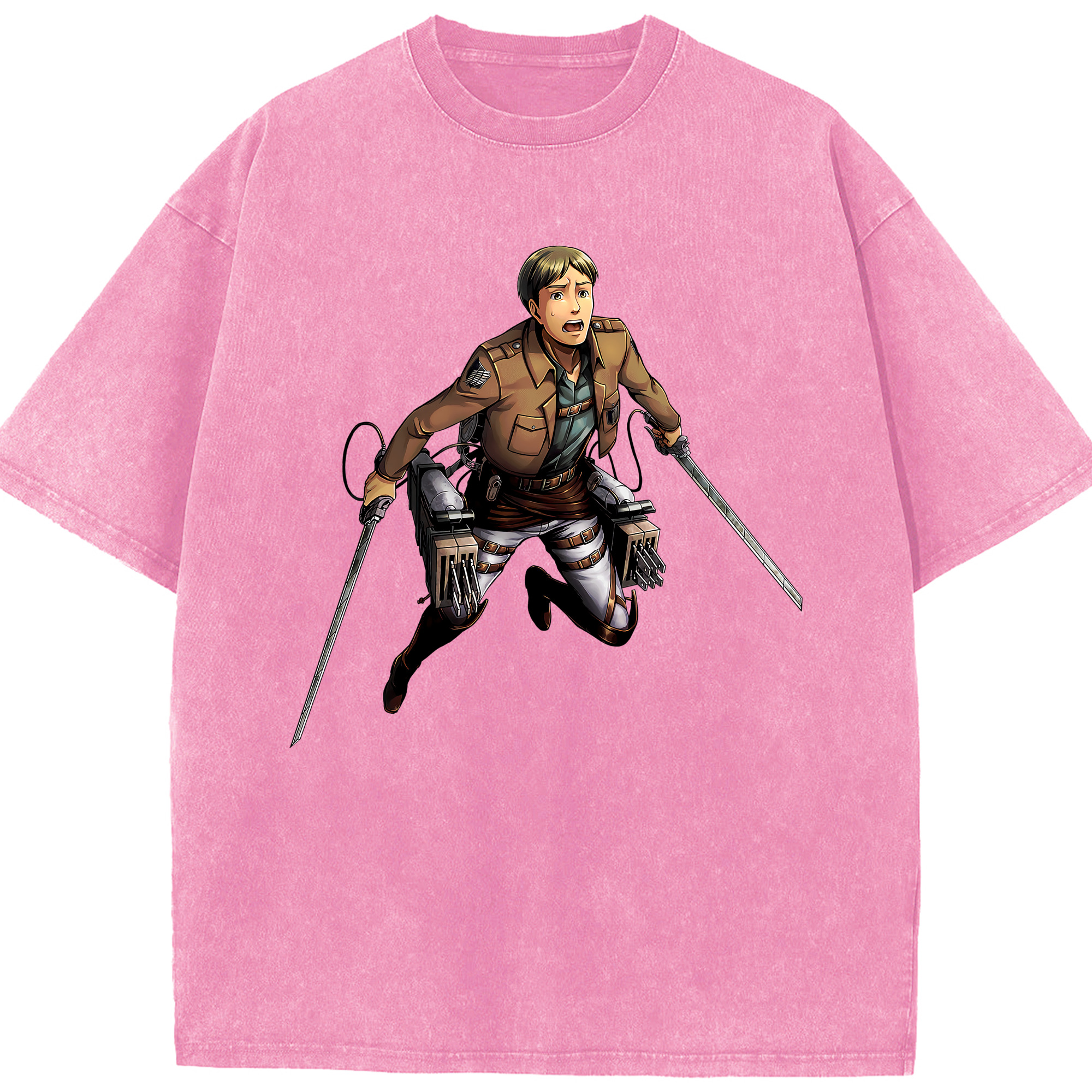 （画像用） 進撃の巨人 Attack on Titan 綿100% ヴィンテージ風 半袖Tシャツ（フロントプリント）